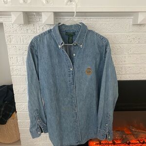 Ralph Lauren Classic Blue Denim Button Down 90’s Shirt
